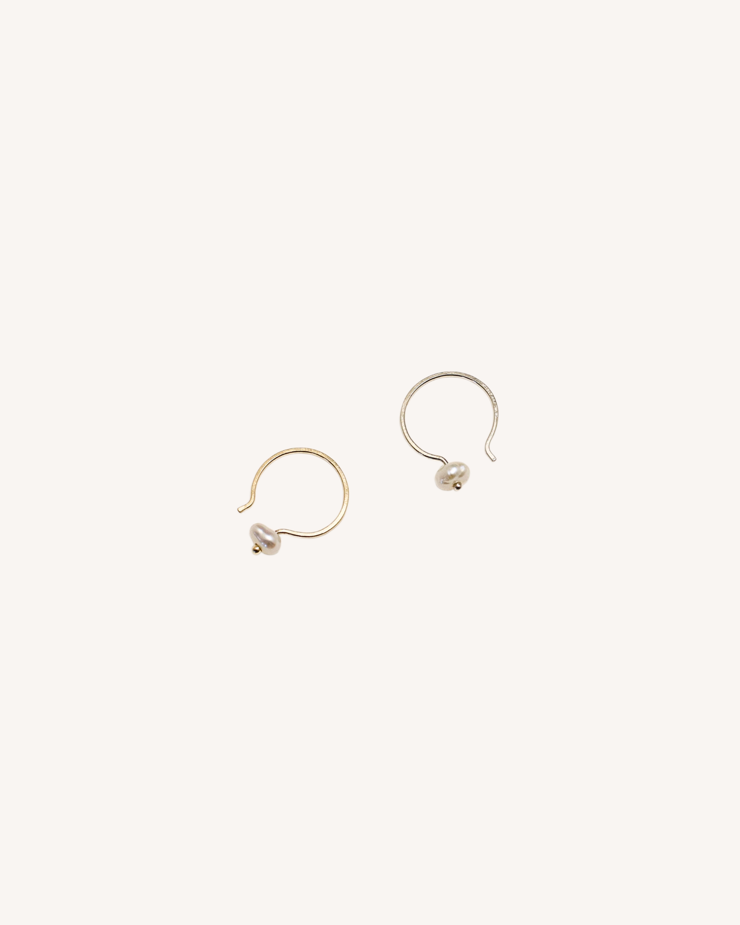 Tiny Pearl Huggie Hoop — Sophie Kissin Jewelry